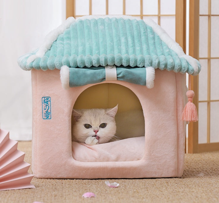 Cat House Removable And Washable Cat Bed Pet Supplies Enclosed Cat House Villa EX-STOCK Canada 