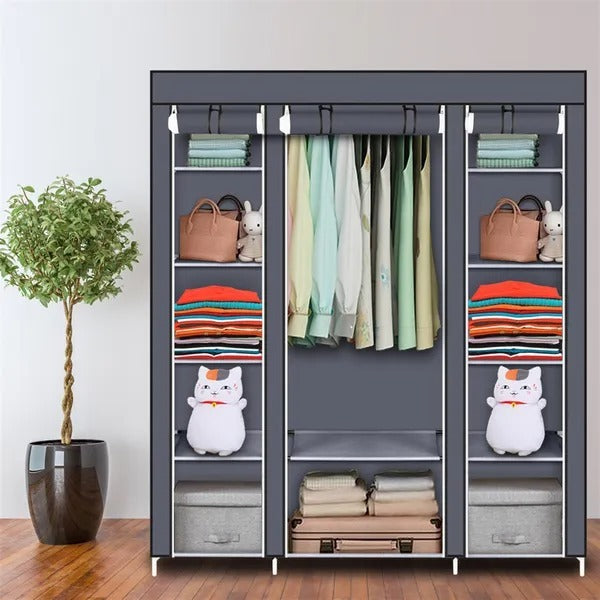 69 Portable Clothes Closet Wardrobe Storage Organizer With Non EX-STOCK