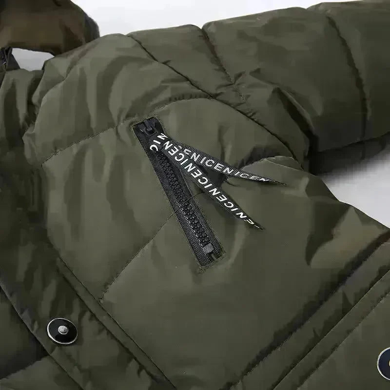 Winter Children's Trendy Cotton-padded Jacket Mid-length Letter Cotton-padded Coat - EX-STOCK CANADA