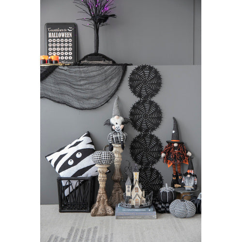 10x8.3x13.5 Cardboard Lighted Haunted House, Black Beige Tabletop Holiday Halloween Decor, Battery Powered EX-STOCK