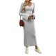 Cashmere V-neck Long bell sleeve Slim fit Midi Winter Sweater Dress - EX-STOCK CANADA
