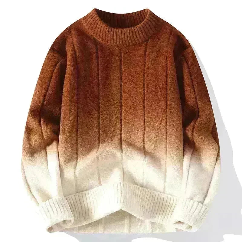 Fall Winter Gradient High-grade woolen Pullover Sweater for Men - EX-STOCK CANADA