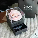 Eternal Flower Rose Jewelry Box for Birthday Presents Valentines Day Wedding Gift Box - EX-STOCK CANADA