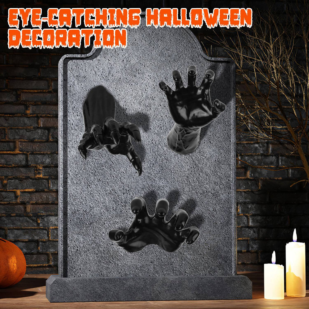 3Pcs Creepy Reaching Hands With Lighted Candles Wall Mounted Halloween Decoration Witch Devil Hand Aesthetic Goth Gothic Life Sized Horror Hands Hanging Sculpture EX-STOCK