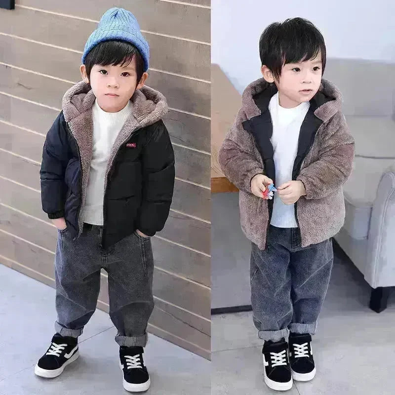 Children Boy's Cotton-padded Fleece Lined Puffer Winter Jacket for Kids - EX-STOCK CANADA