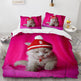 White Cute Cat Bedding Set Girl Ladies Bedroom Comfort Duvet Cover EX-STOCK Canada 