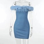 Women's Dress Fashion Denim Off-shoulder - EX-STOCK CANADA
