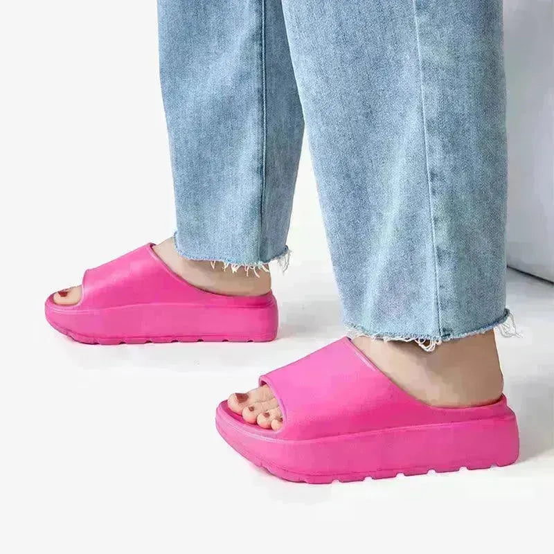5.5cm Fish Mouth Shoes Floor Bathroom Home Slippers Outdoor Thick Soled Beach Slippers For Women - EX-STOCK CANADA