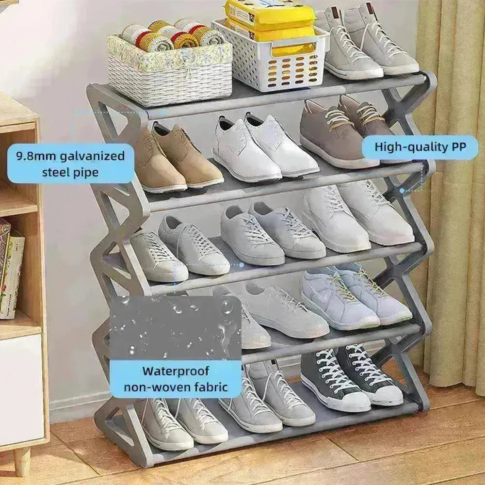 5 Tier X shaped Simple & stylish Shoe Rack Storage - EX-STOCK CANADA