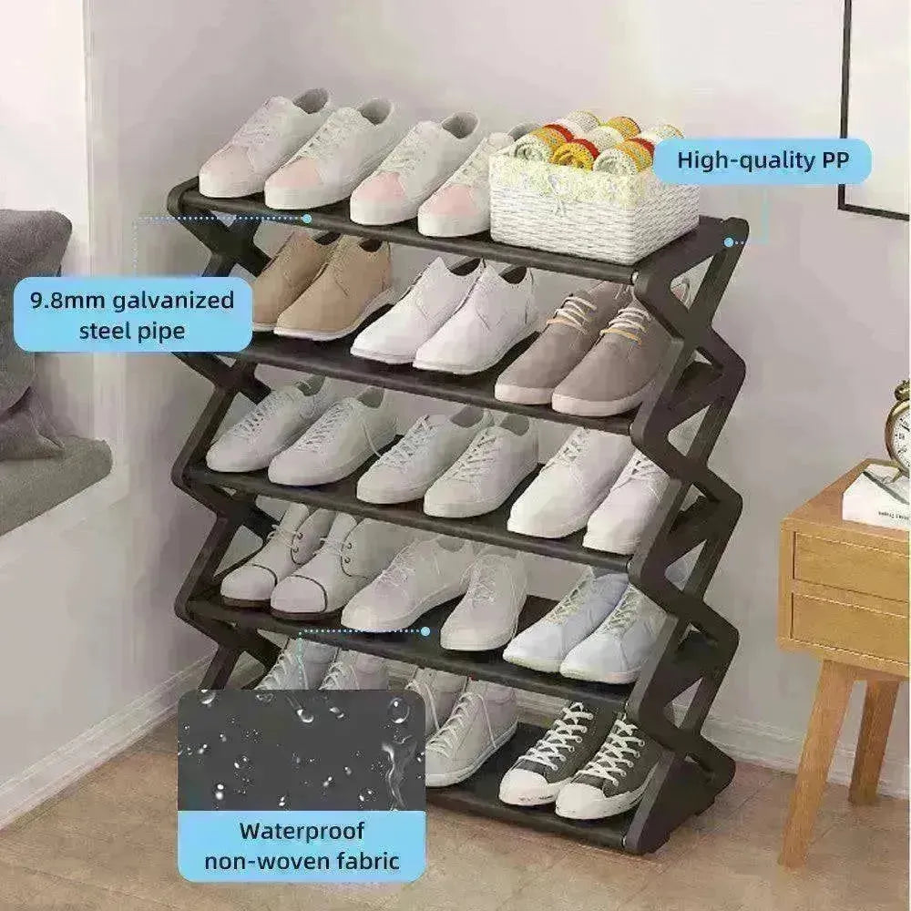 5 Tier X shaped Simple & stylish Shoe Rack Storage - EX-STOCK CANADA