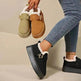 Fashion Round Toe Ankle Boots With Buckle Design Winter Warm Thickened Cotton Shoes Suede Flat Boot For Women - EX-STOCK CANADA