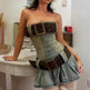 Women's Fashion Strapless Tube Top Mini Denim Club Dress - EX-STOCK CANADA