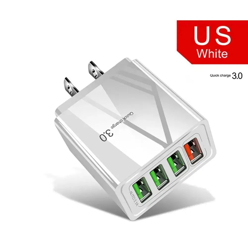 Illuminated 4USB Mobile Phone Charger 3A Charging Head - EX-STOCK CANADA