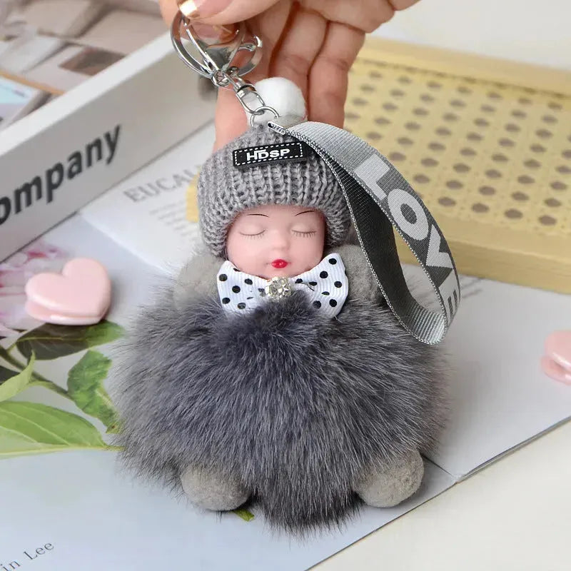 Cute Sleeping Doll Plush Doll Keychain Pendant Backpack Handbag Wallet Accessories - EX-STOCK CANADA