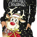 Women's Long-sleeved Christmas Hoodie Sweatshirt Dress Winter - EX-STOCK CANADA
