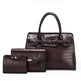 Crocodile Pattern New Fashion 3 in 1 cooperate Work leather Handbag - EX-STOCK CANADA