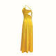 Elegant V Neck Summer Maxi Slit Dress Spaghetti Strap High Slit Long Dress EX-STOCK