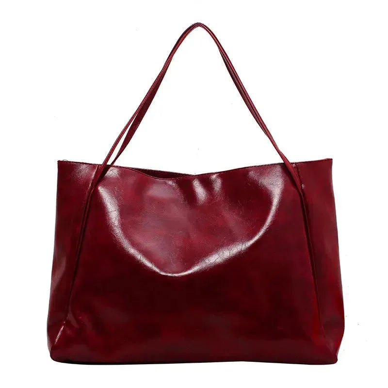 Women's Large Capacity Fashion Cattlehide Leather Shoulder Handbag - EX-STOCK CANADA