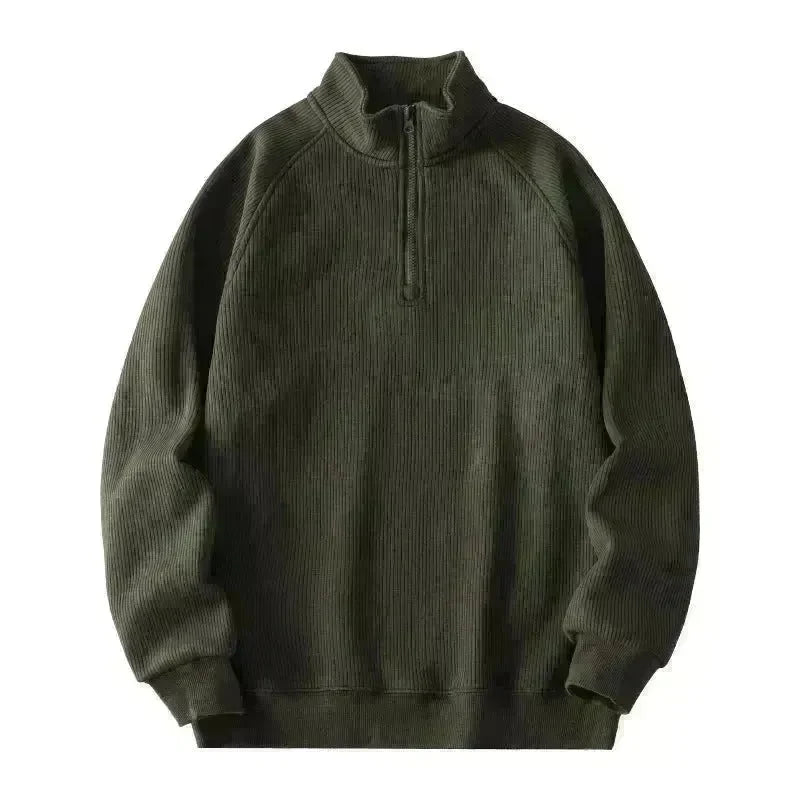 Autumn Winter half zip Stand-collar Fleece Sweatshirt Pullover tops for men - EX-STOCK CANADA