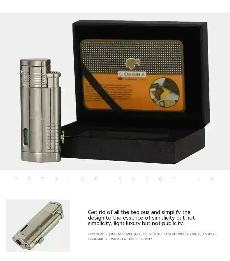Luxury Windproof COHIBA Cigar Lighter with Cigar Hole Punch - EX-STOCK CANADA