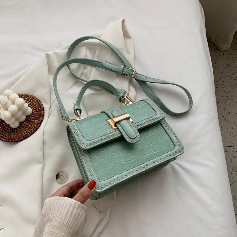 Women Fashion Rivet Leather crossbody Bag for Women Flap Handbag - EX-STOCK CANADA