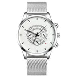 Alloy mesh calendar watch