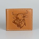 Men’s Steer Embossed Bifold Leather Wallet 