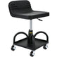 Rolling Garage Stool, 300LBS Capacity, Adjustable Height From 15.7 In To 20.5 In, Mechanic Seat With 360-degree Swivel Wheels And Tool Tray, For Workshop, Auto Repair Shop, Black EX-STOCK