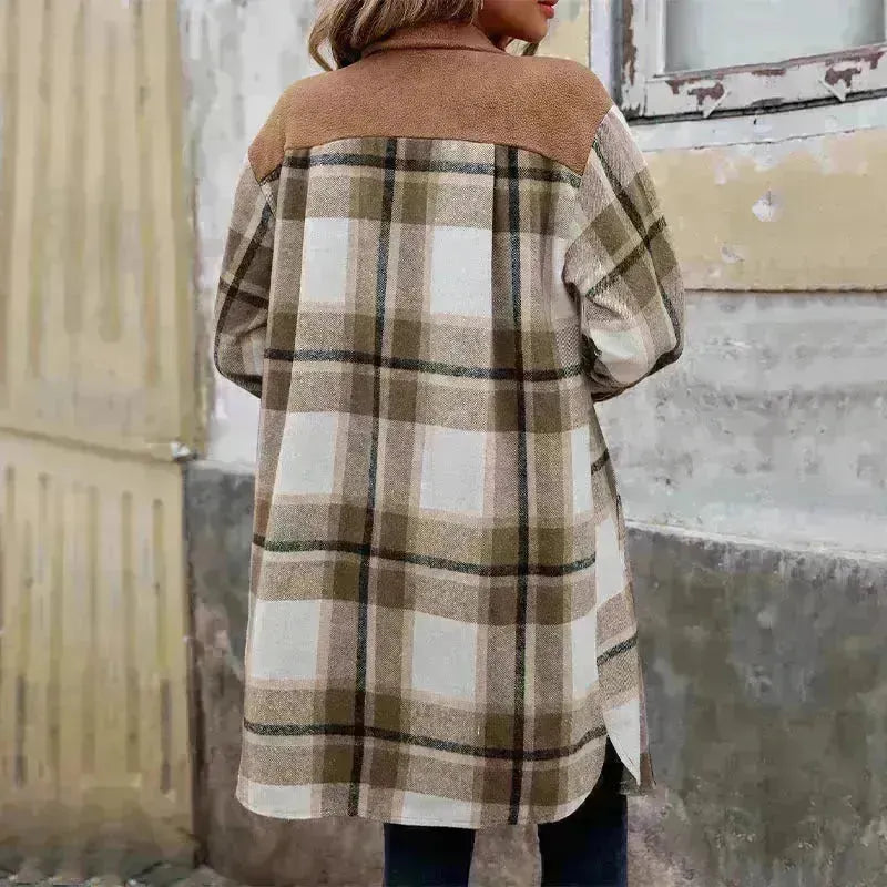 plaid jacket womens outfit Winter cashmere  Jacket Outwear for women