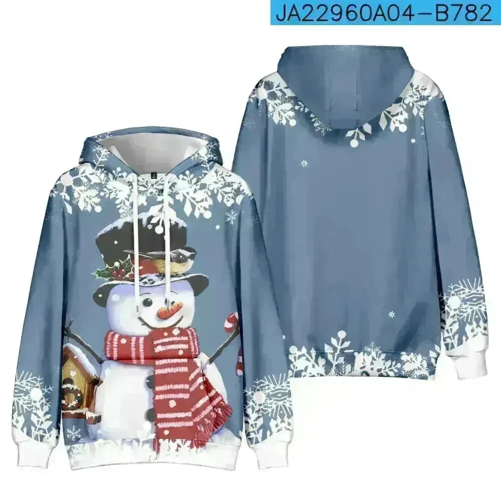 Christmas Snowman Personalized Printed Hoodie Sweatshirts - EX-STOCK CANADA