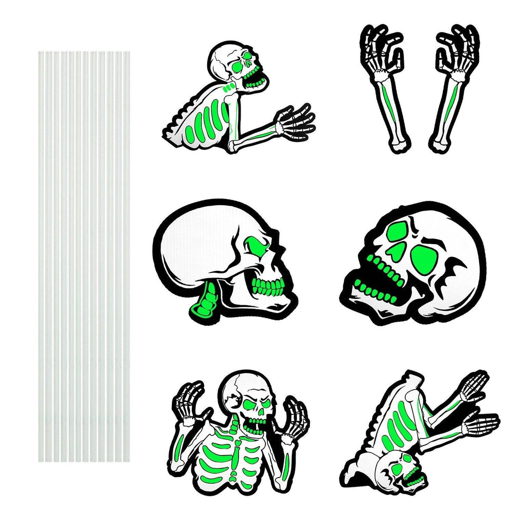 6Pcs Skull Or 6Pcs Tomb Or 5Pcs Black Cat Halloween Yard Sign Decorations Glow In The Dark For Haunted House Garden Yard And Scary Theme Party - EX-STOCK Canada
