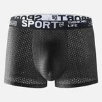 Ropa interior masculina Mid de la cintura Mesh Seda Mesh Sport Sport Boxer Brief