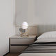 13.5 H Glass Globe Matte Gold Spiral 4 Ring Metal Stand Table Lamp For Living Room, Nightstand Bedside Table Lamp For Bedroom, LED Lamp EX-STOCK