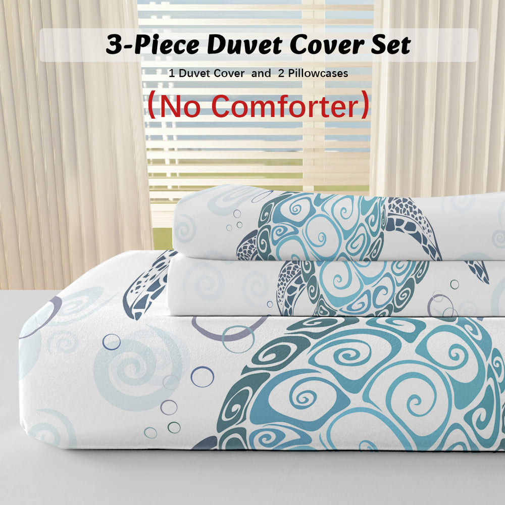 Sea Turtle Bedding Aqua Teal Blue Duvet Cover Sets Beach Turtle Bed Sets Ocean 3 Piece Turtle Themed Comforter Cover With 2 Pillowcases Twin Full Queen King Size EX-STOCK Canada 