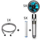 Propeller Driven Shower Head With Stop Button And Cotton Filter Turbocharged High Pressure Handheld Shower Nozzle - EX-STOCK CANADA
