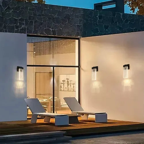 Outdoor Waterproof Transparent LED Crystal Wall Light Supports Many Types Of Bulb-2 Packs - EX-STOCK CANADA