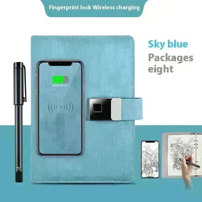 Handwriting Paper Screen Synchronization Smart Fingerprint Lock A5 Notebook - EX-STOCK CANADA