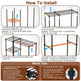 1Pc 4 Tier Heavy Duty Garment Rack With Wheels Carbon Steel Clothing Rack Portable Wardrobe Clothes Rack With 3 Hanging Rods 6 Footrests 44.9x17.13x77.95in EX-STOCK