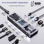 10-in-1 USB-C Docking Station – 8K HDMI, Gigabit Ethernet, 100W PD, SD Card Hub