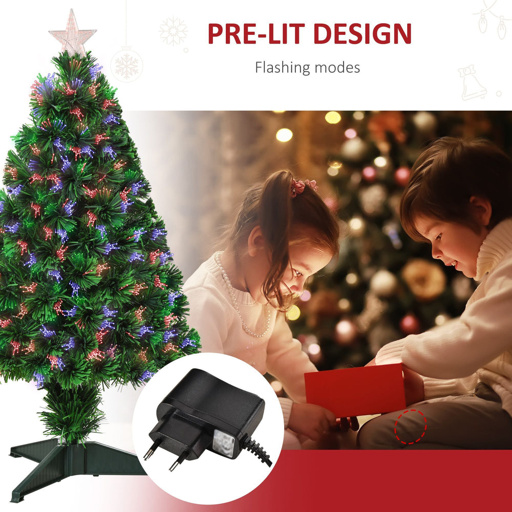 2.5FT Prelit Artificial Tabletop Christmas Tree With Fibre Optics Holiday Home Xmas Decoration For Table And Desk Geen EX-STOCK Canada 