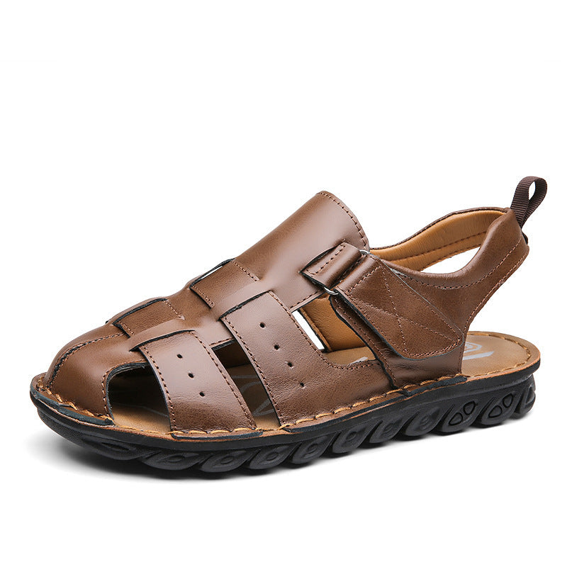 Men's Leather Sandals Soft Bottom Non-slip  EX-STOCK CANADA