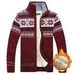 Men's Sweater Warm Velvet Sweatercoat Winter Wool Cardigan Male Casual Thicken Warm Fleece Christmas Sweater For Man - EX-STOCK CANADA