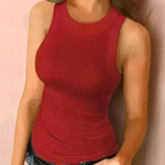 Plain Round Neck Slim fit Vest top For Women - EX-STOCK CANADA