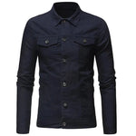 Solid color denim jacket shirt Jeans - EX-STOCK CANADA