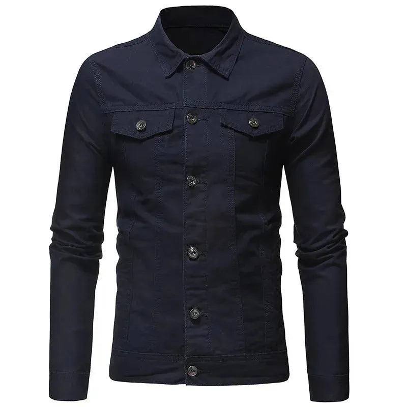Solid color denim jacket shirt Jeans - EX-STOCK CANADA