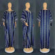 Middle East Striped Loose Robe African Dubai Arabic Satin Hot Drilling Stitching Abaya Buba Dress - EX-STOCK CANADA