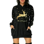 Christmas hot sale printed mid-length pocket hooded long-sleeved sweater - EX-STOCK CANADA