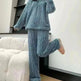 Autumn And Winter New Twist Zipper Couple Fleece-lined Thick Coral Fleece Pajamas Homewear Loungewear Sleepwear For Sleeping - EX-STOCK CANADA