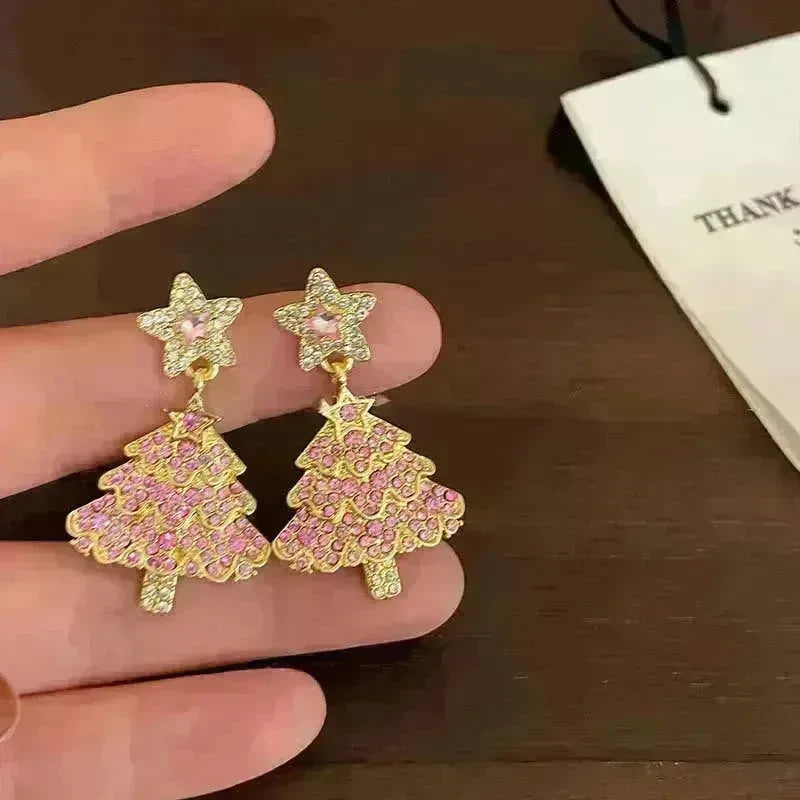Micro-inlaid Christmas Tree Earrings Female Design Fashion - EX-STOCK CANADA