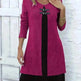 Contrast Color Buckled Round Neck Fashion Winter Sweater Dress - EX-STOCK CANADA